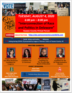 Interconnection of Race & Politics in Delaware virtual event 8/4/20