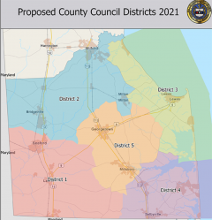 Sussex County Council proposed redistricting map