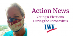 Woman in vote mask