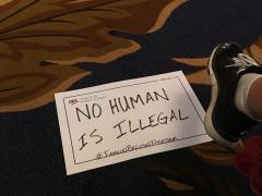 No Human Is Illegal sign