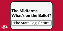 Text reading "The Midterms: What's on the Ballot? The State Legislature"