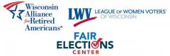 League of Women Voters of Wisconsin, Wisconsin Alliance for Retired Americans, and Fair Elections Center Logos