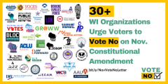 30+ Wisconsin Organizations Urge Voters to Vote No on November Constitutional Amendment