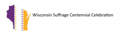 Logo for the Wisconsin Suffrage Centennial Celebration website.