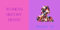 Women's History Month banner, March 1-31