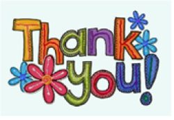 Thank You bright text with flowers