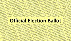 Yellow envelope labeled Official Election ballot