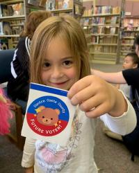 Future voter at Brentwood library