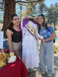 Voter Registration with suffragist mannequin