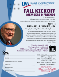 fall kickoff registration flyer with photo of Michael A. Wolff JD