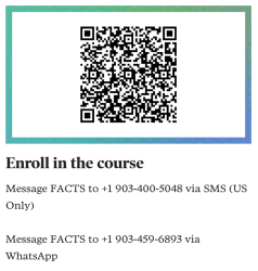 scan QR code to sign up for MediaWise text messaging course
