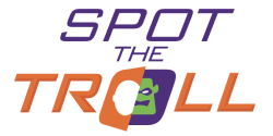 Spot the Troll logo, a quiz from Clemson University's Media Forensics Hub