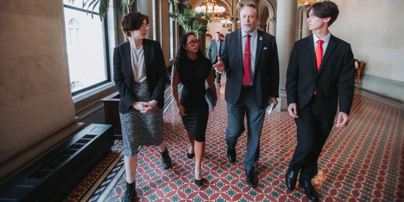 Students Inside Alabany with Sen. Oberaker 2023