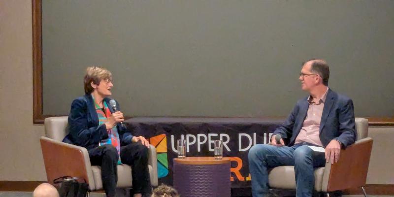 Katalin Kariko and Peter Loftus at the Upper Dublin Library April, 2025