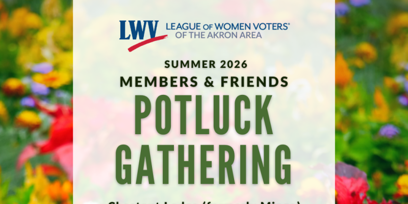 2026 Potluck Dinner August 13 at 5:30 pm at Chestnut Lodge