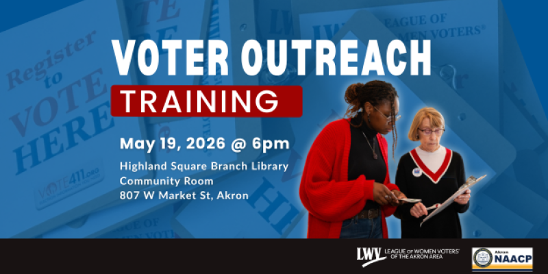 Voter Outreach Training May 19 at 6:00 pm at Highland Square Branch Library