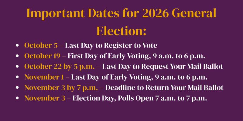 Important dates for the 2026 Primary Election Important dates for the 2026 Primary Election
