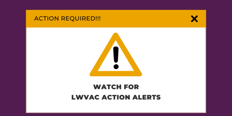 warning box on purple background