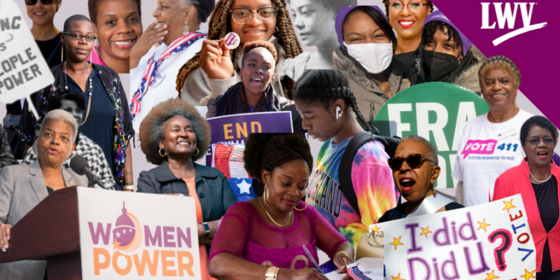 Collage of Black women active in the voting rights movement