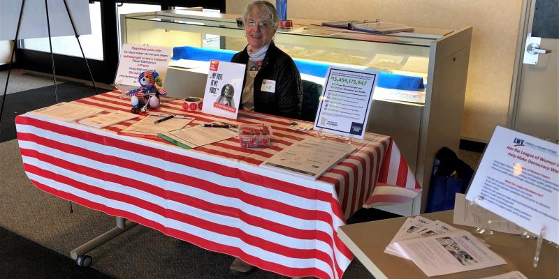 Voter Registration Table at Fridley Library