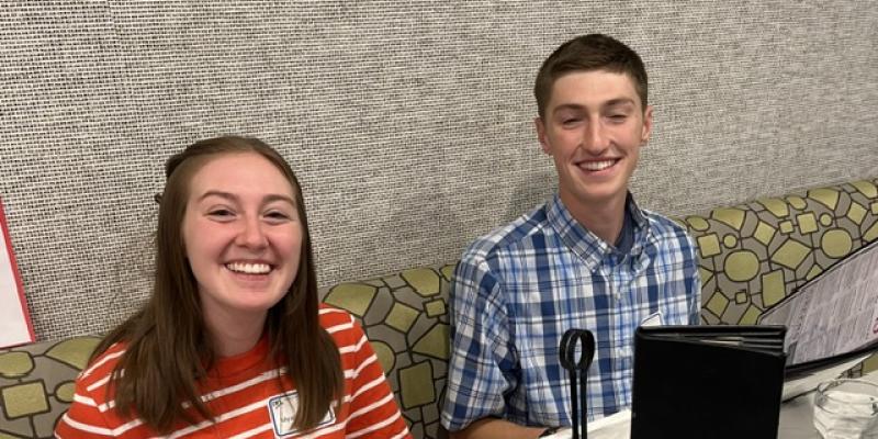 2026 scholarship winner Max Genetti (right) with his sister (left)