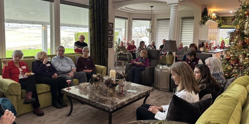 LWVBF members gathered for the 12/8 holiday party