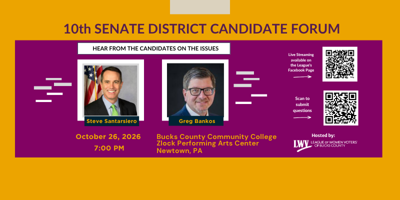 10th Senate District Forum announcement