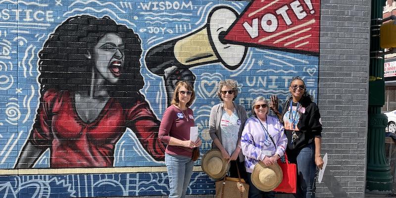 Chester City Vote Mural with LWV-CDC Members