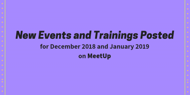 New Events and Trainings