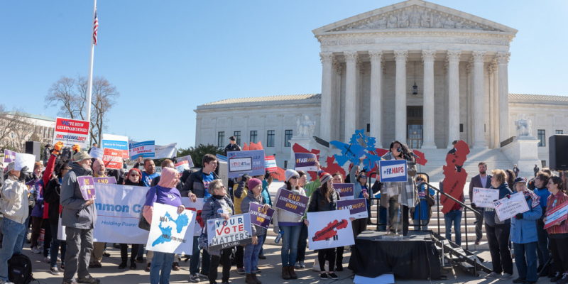 Protesters in front of the Capitol