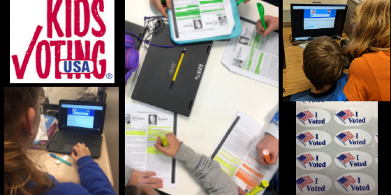 collage of photos of Kids Voting USA project