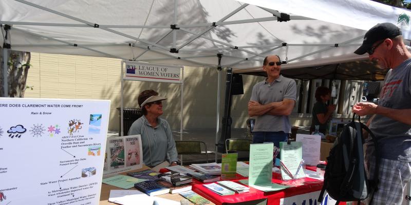 Earth Day Booth LWV information booth at Claremont's Earth Day Celebration