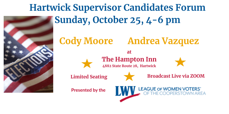 Announcement of Candidaates Forum in Hartwick