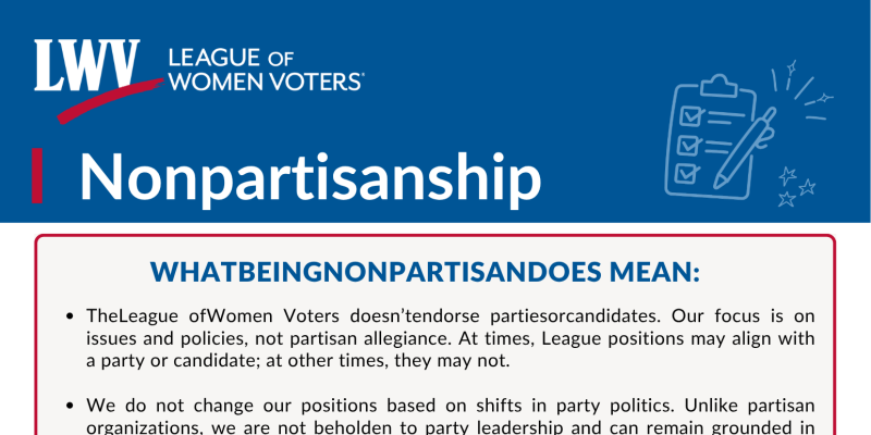 League of Women Voters One-Pager About Nonpartisanship