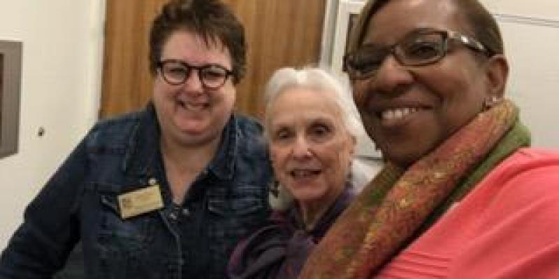 Penny Peck, Janice Friesen, Lynda Foster LWVEA Members