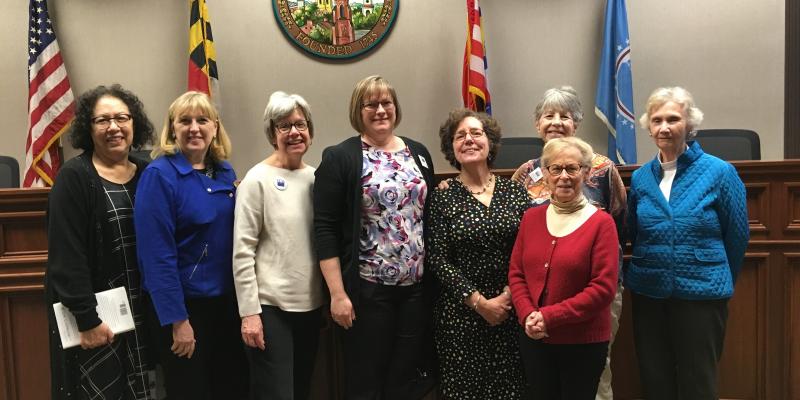 LWVFC members with author Elaine Weiss