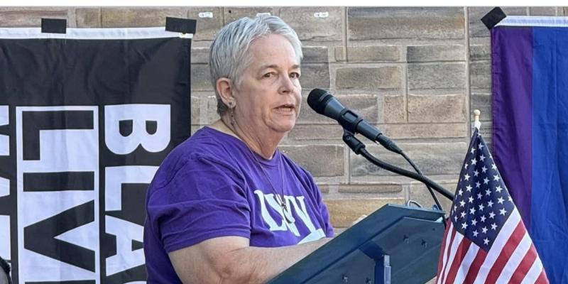 Kate speaks, No Kings protest, Frederick 2025