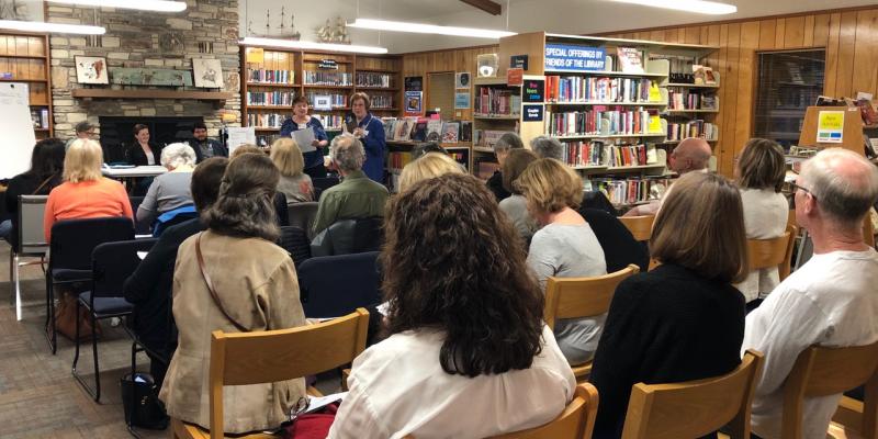 Presenters and audience at th Supporting Fair Photo of presenters and audience Supporting Fair and Just Voting program