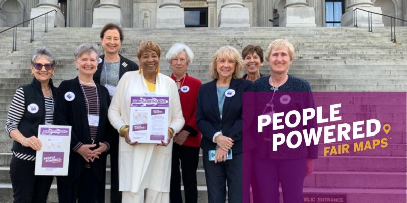 League members gather at the SC Statehouse to urge fairly-drawn legislative maps following the 2020 census.