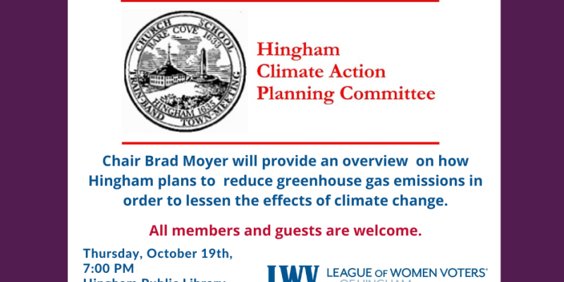 LWV Hingham Climate Action Plan Forum