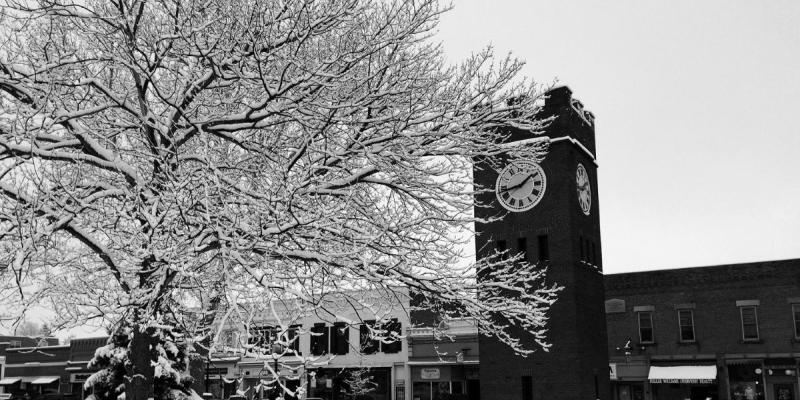 Hudson clocktower winter