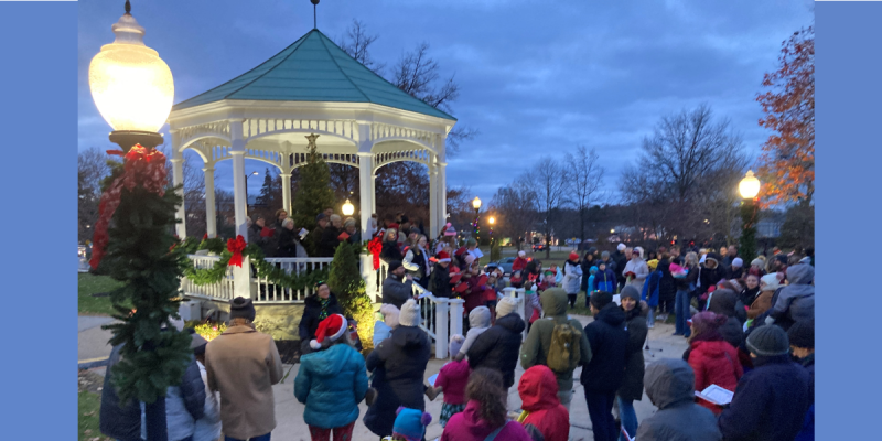 caroling on the green in Hudson OH