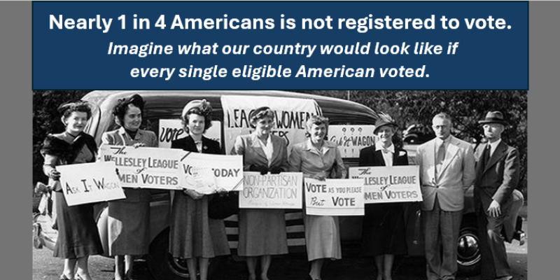One in 4 americans are registered to vote