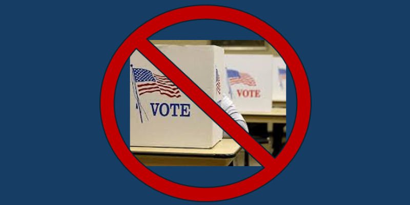 Stop sign with people voting