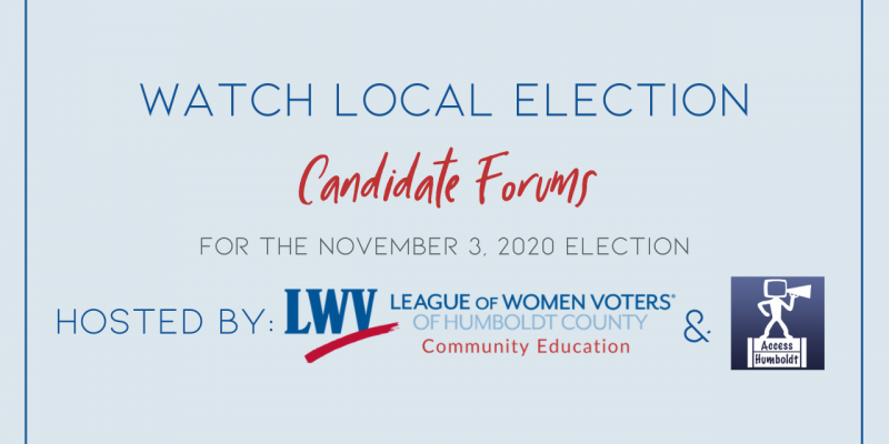 Watch Local Candidate Forums for the November 3rd, 2020 Election on our YouTube Channel Watch Local Candidate Forums for the November 3rd, 2020 Election