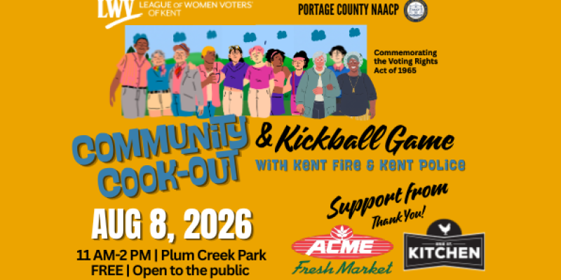 Aug 8 Community Cookout and Kickball game