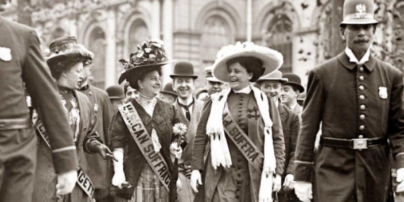 Suffragettes march for the vote
