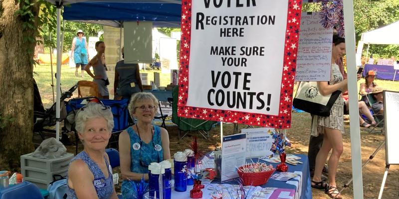 Festival on the Eno LWVODC Voter Registration Table