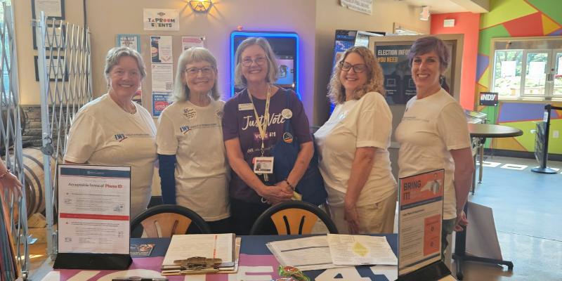LWVODC members tabling at Bull City Solera and Taproom, September 2025 LWVODC members tabling at Bull City Solera and Taproom, September 2025