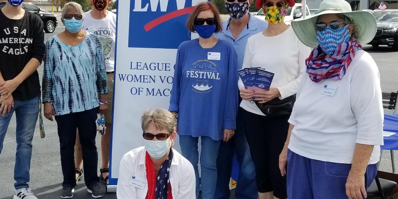 League of Women Voters of Macon group photo after Caravan event